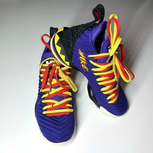 Nike Men’s Lebron XVI 16 MARTIN Court Purple Yellow CI1520-500 Size- 9